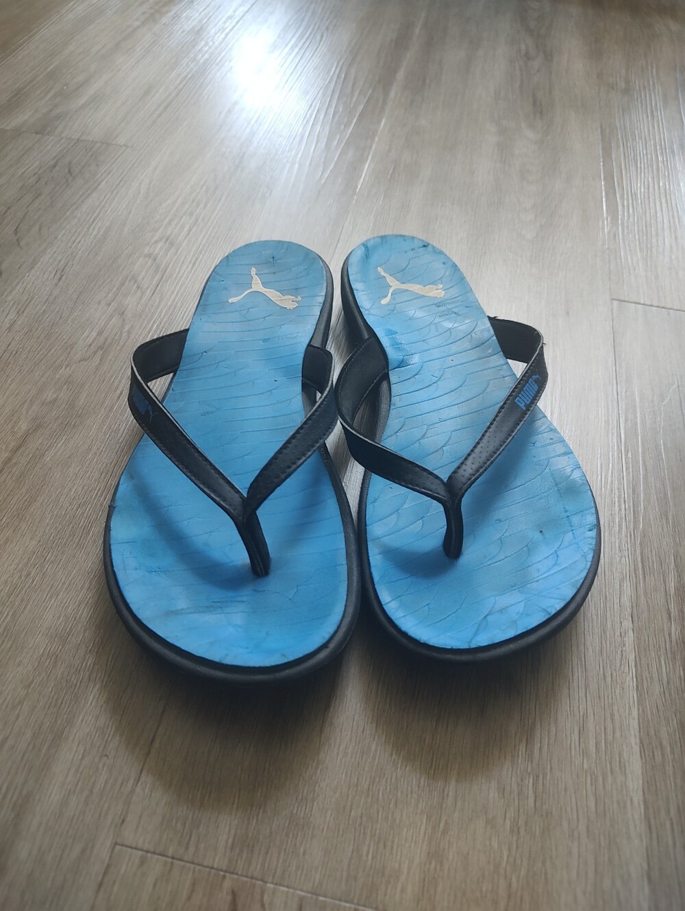 Puma Women Blue and Black Flip Flop Sandals